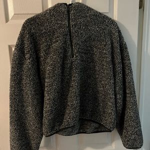 cropped fuzzy hoodie